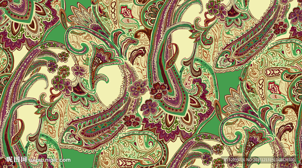 数码印花腰果花