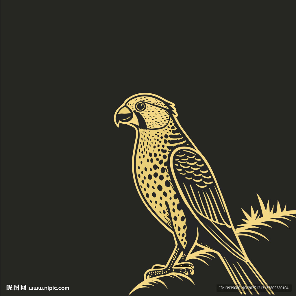 金色鹦鹉立于枝桠