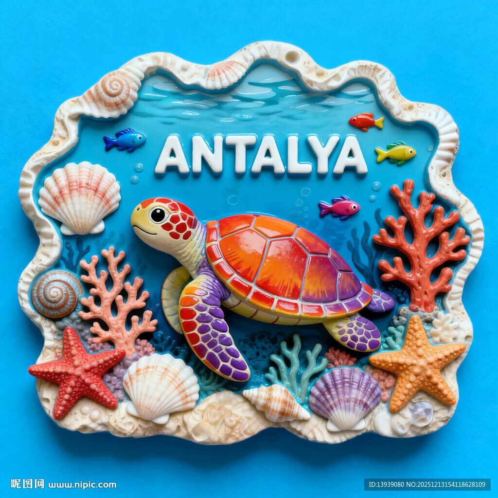 安塔利亚海龟海洋风冰箱贴