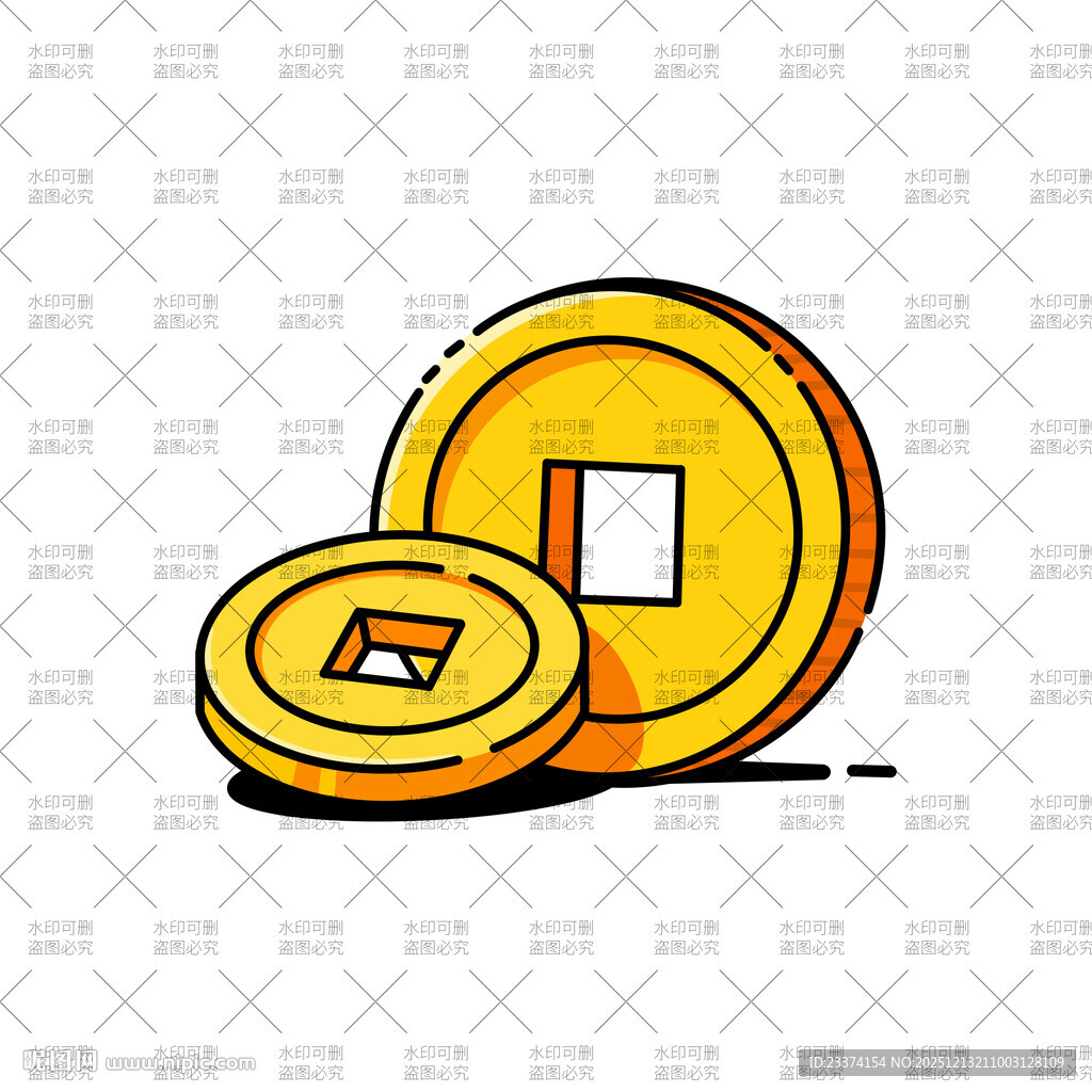 钱币插画