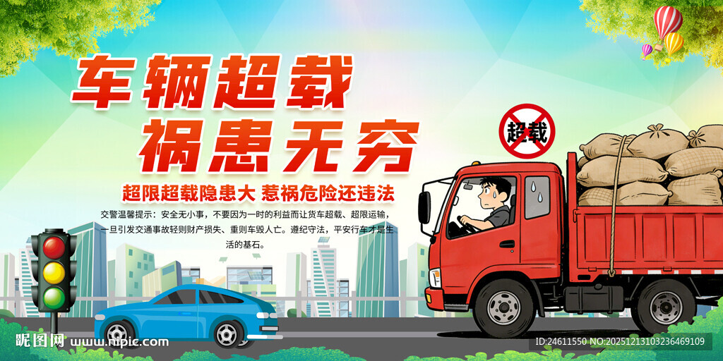 车辆超载危害宣传展板