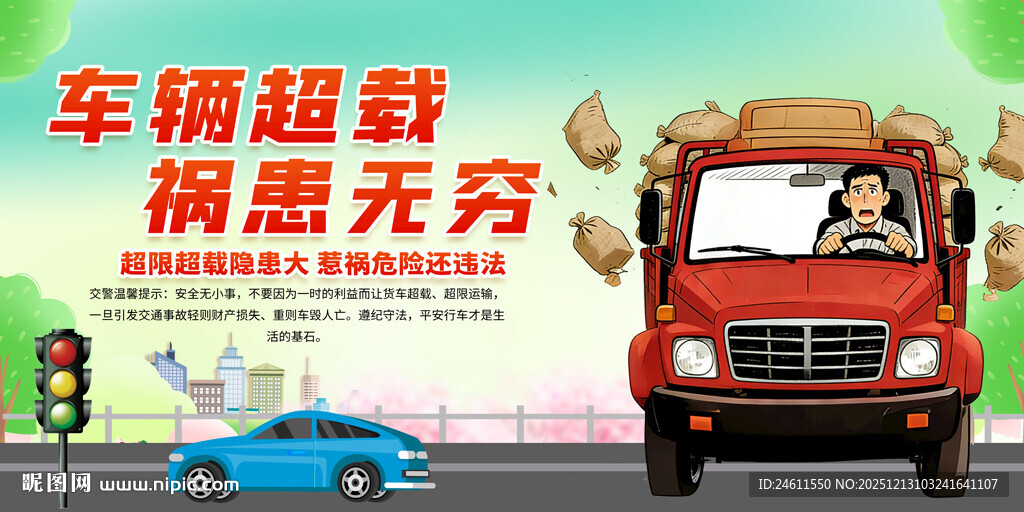 货车超载警标标语展板