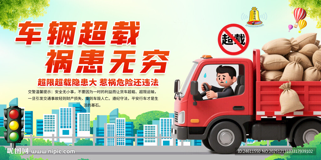 治理超限超载展板