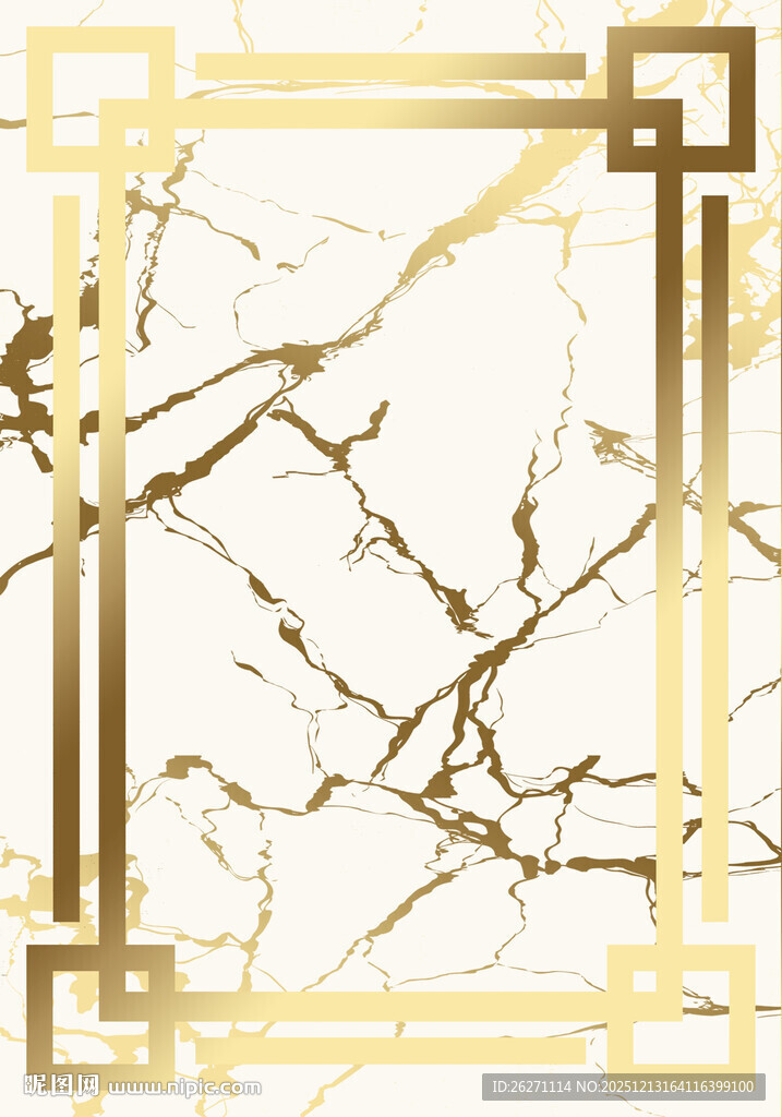 金色大理石纹理边框背景