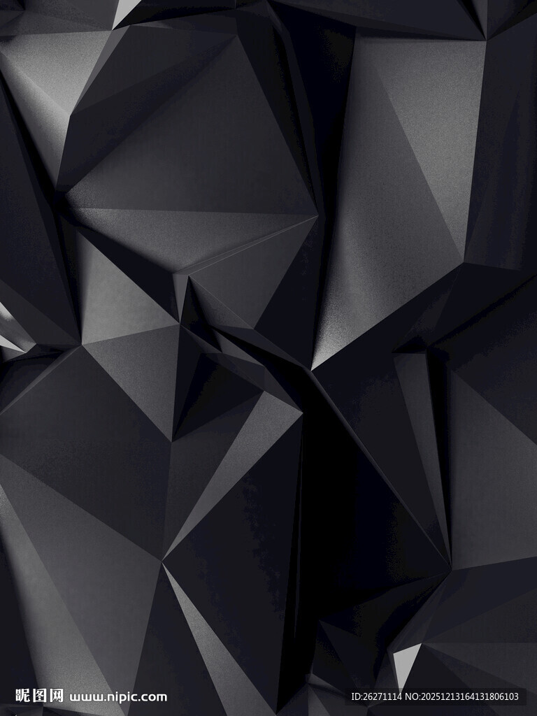 黑色多边形立体几何图案