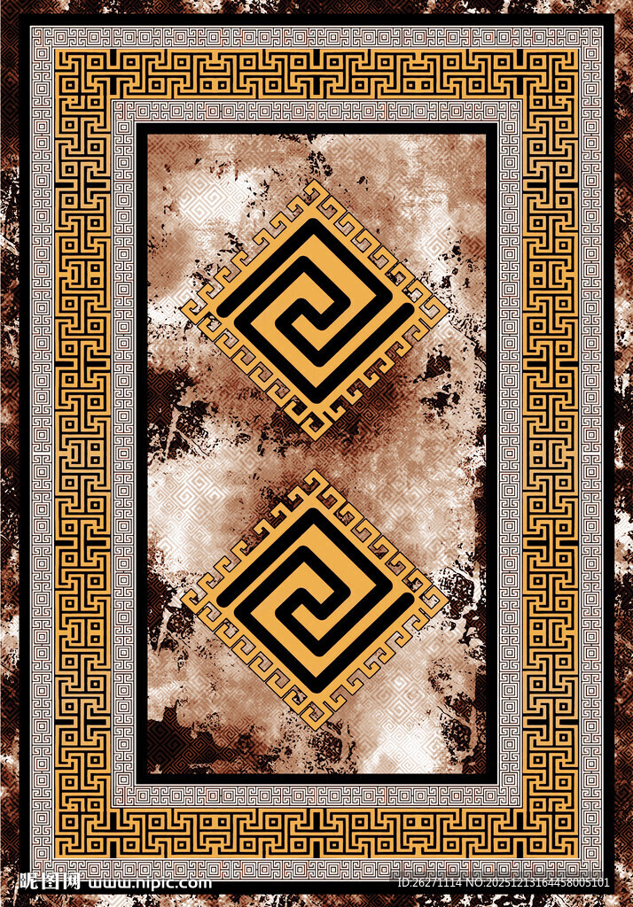 几何图案复古风地毯