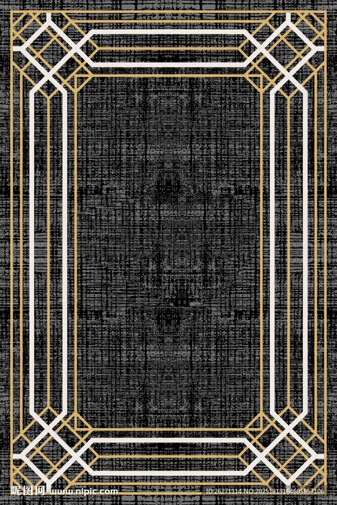 几何边框深色地毯图案