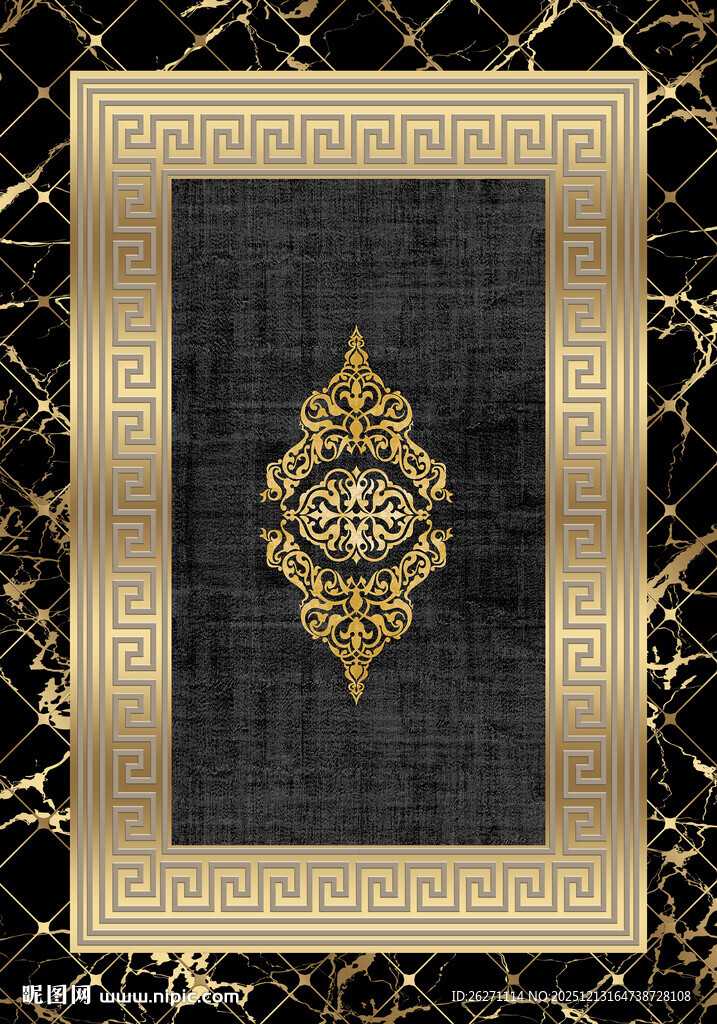 奢华金色花纹地毯图案