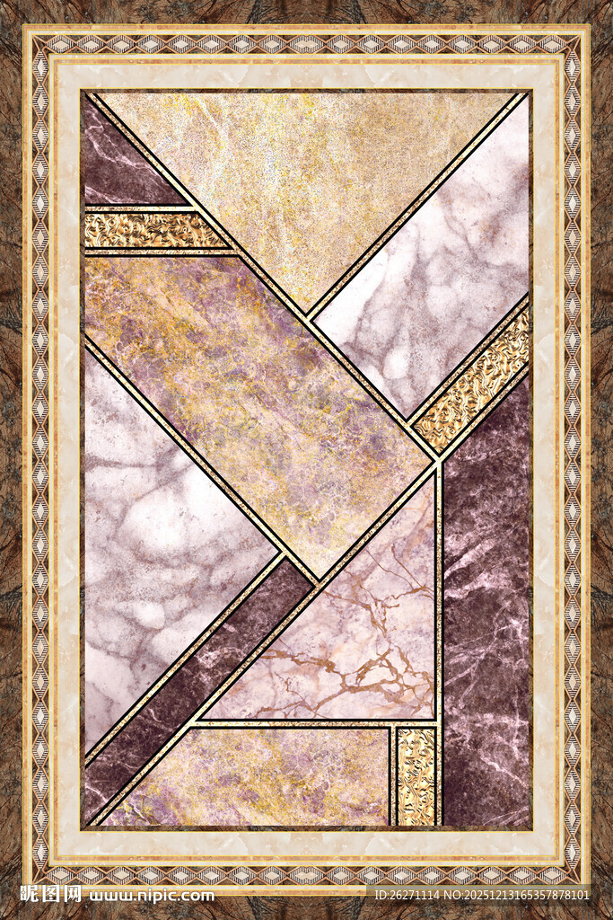 几何图案彩色瓷砖装饰画