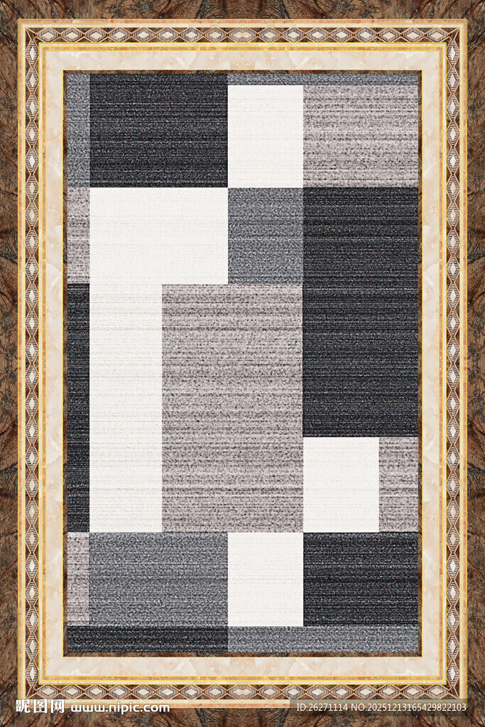 几何图案拼布装饰画