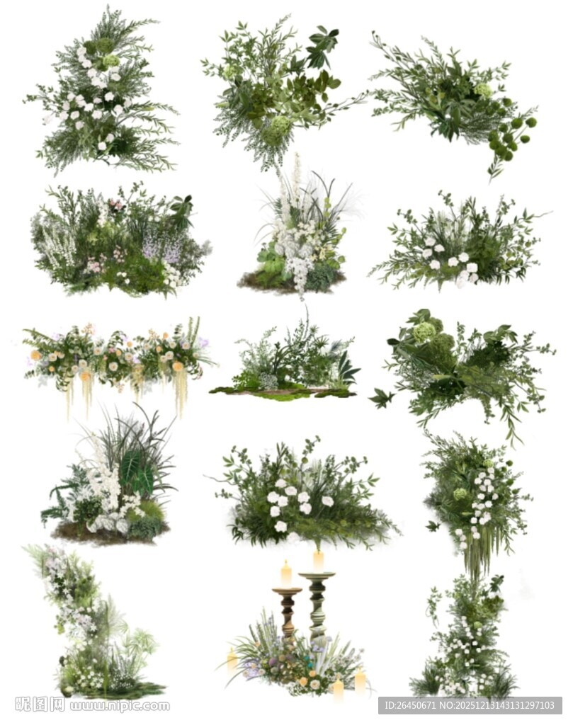 绿色花卉花艺素材装饰