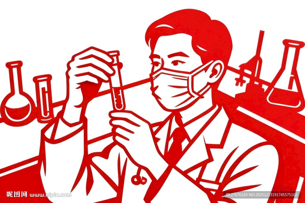 科学家专注实验操作