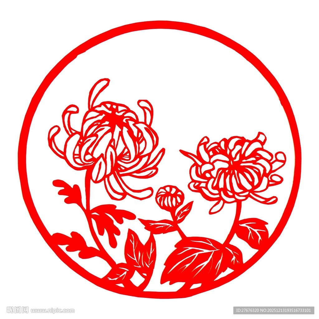 国潮菊花矢量设计