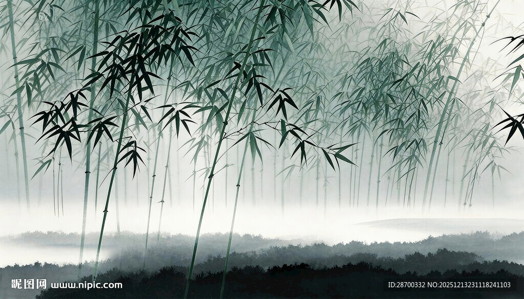 水墨竹林