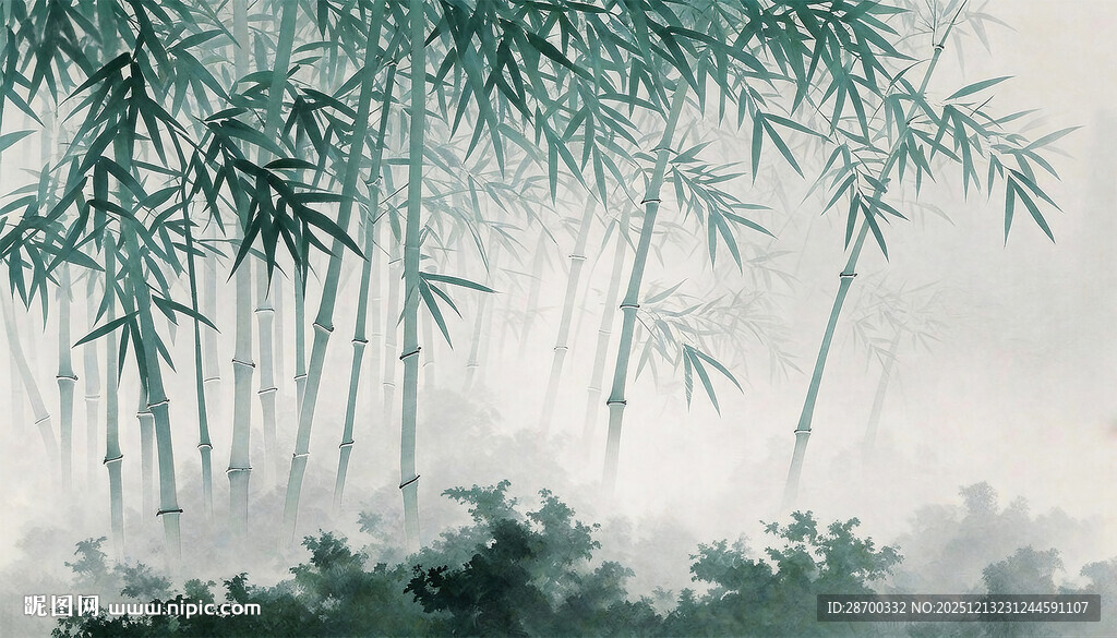 水墨竹林