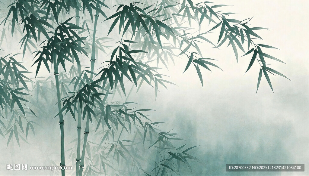 水墨竹林意境图