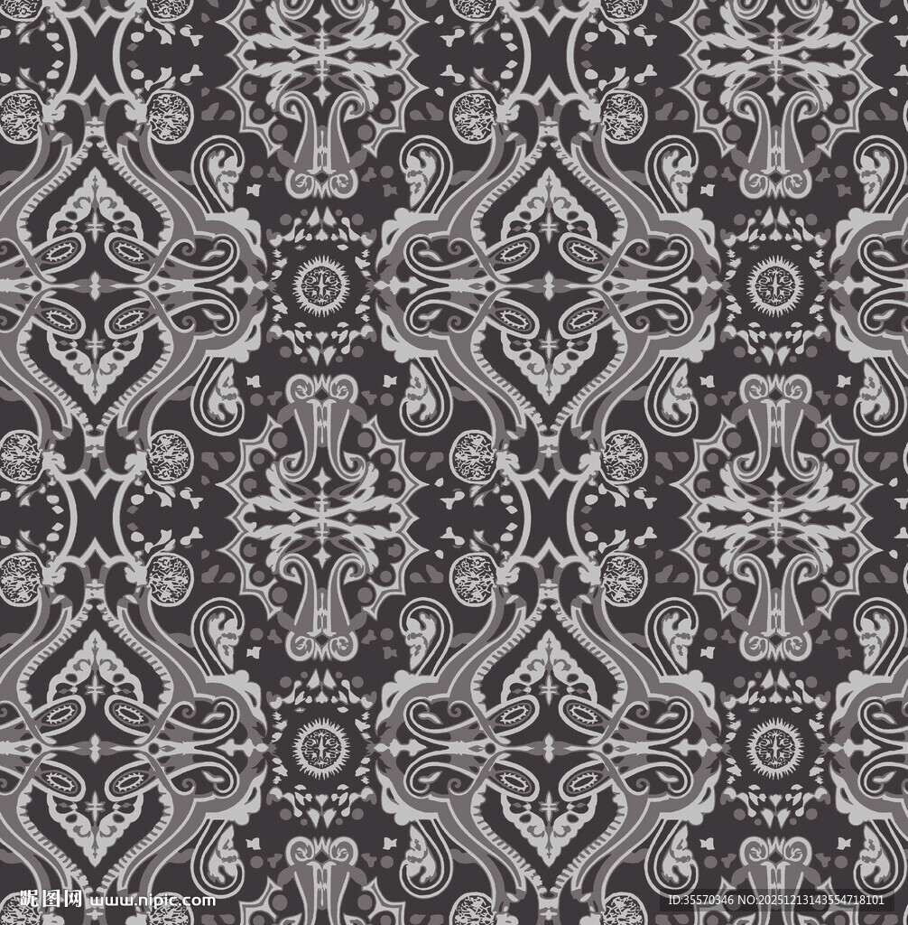 腰果 复古几何花纹图案