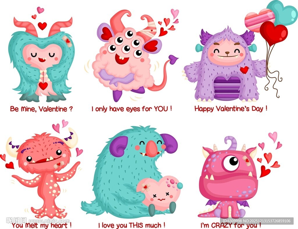 可爱卡通小怪兽插画集合