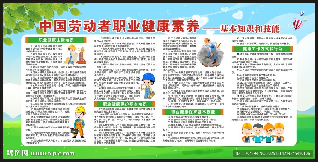 职业健康素养60条宣传栏