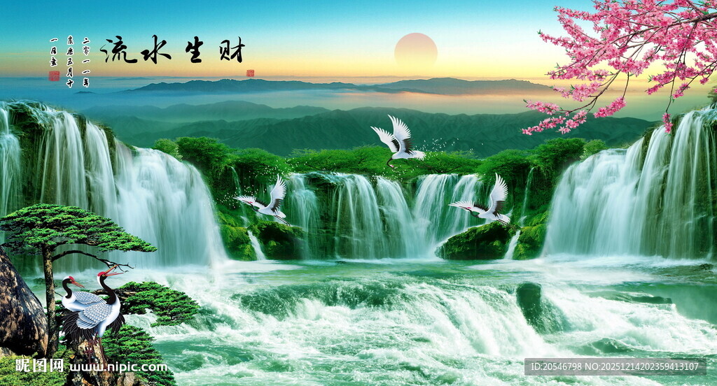 国画风景如画山水画