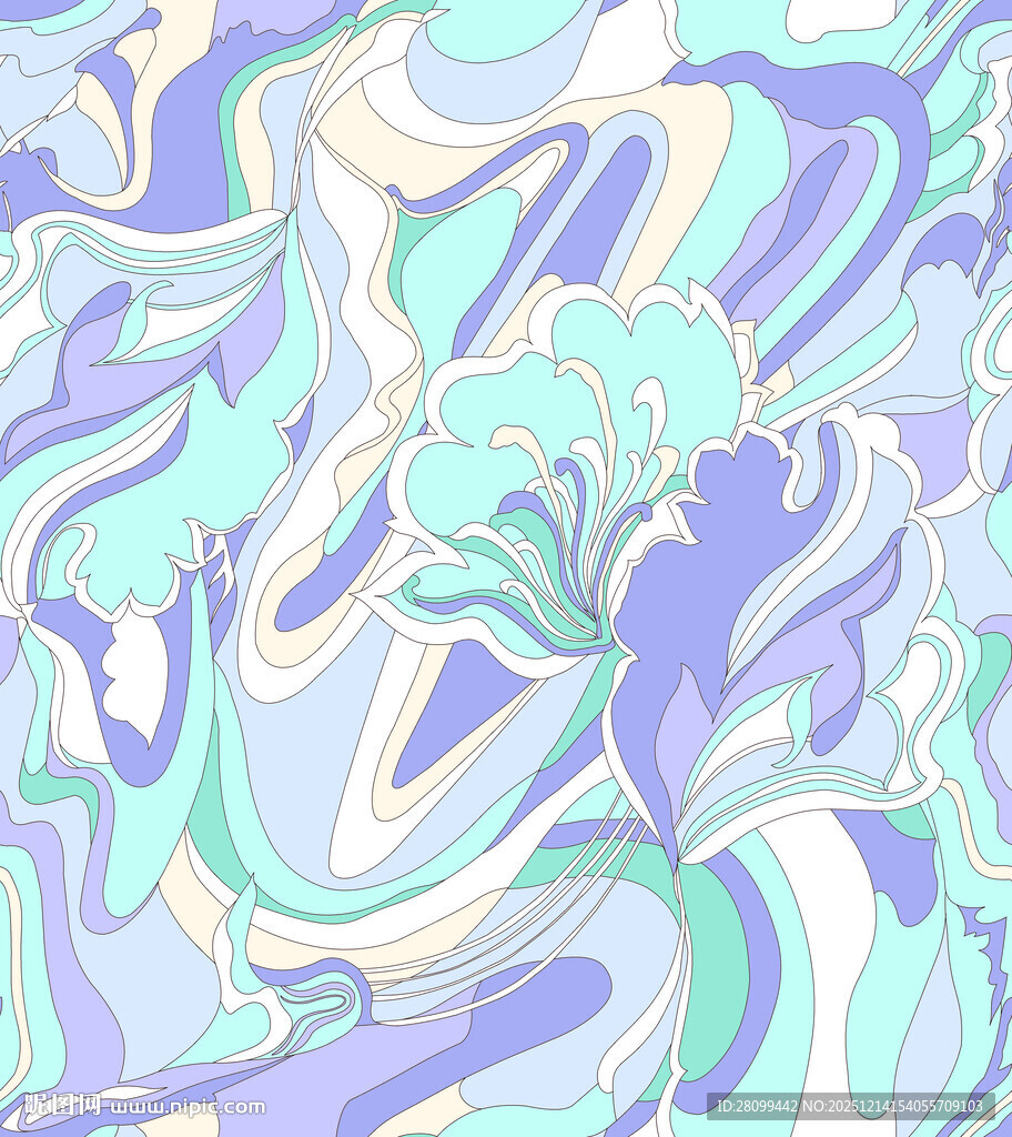 梦幻渐变流体艺术图案