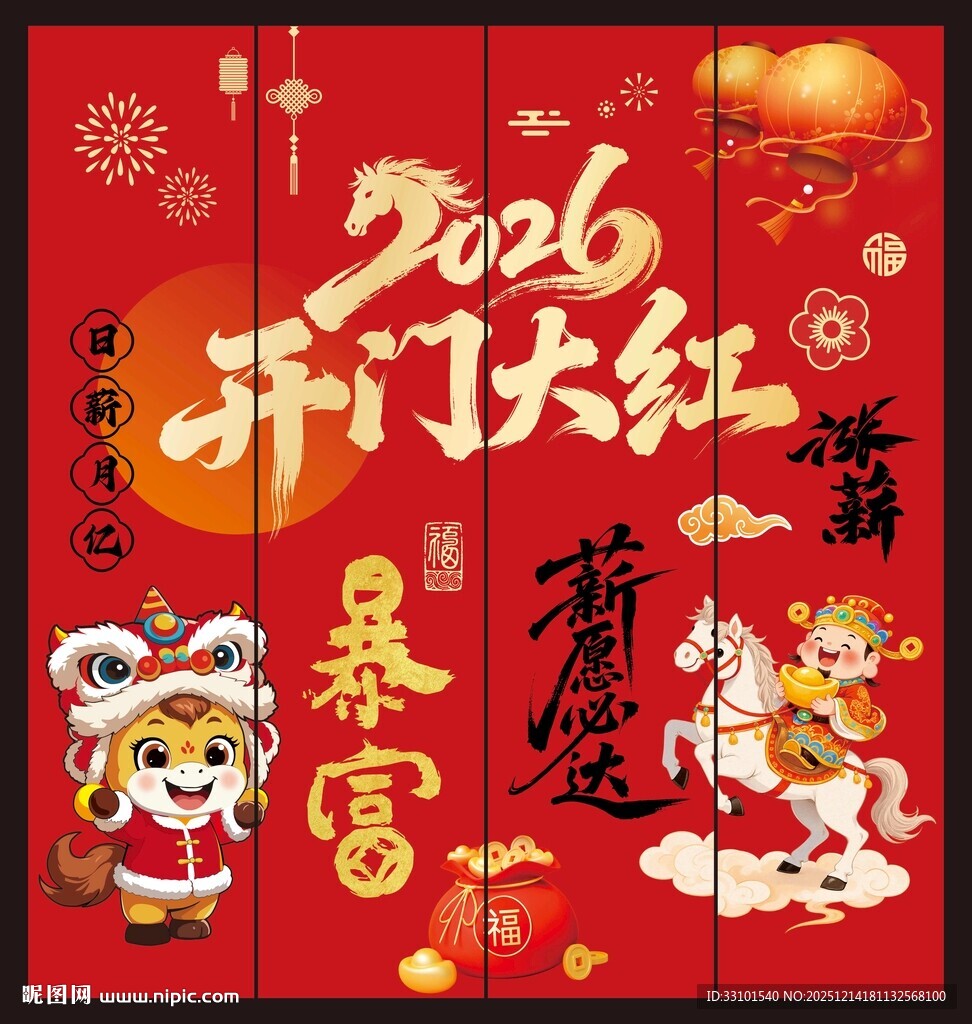 2026马年开门红条幅墙