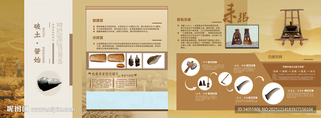 农具发展史文化展板