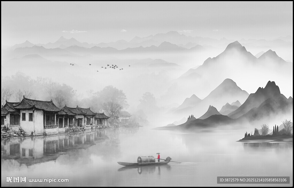 意境水墨山水画