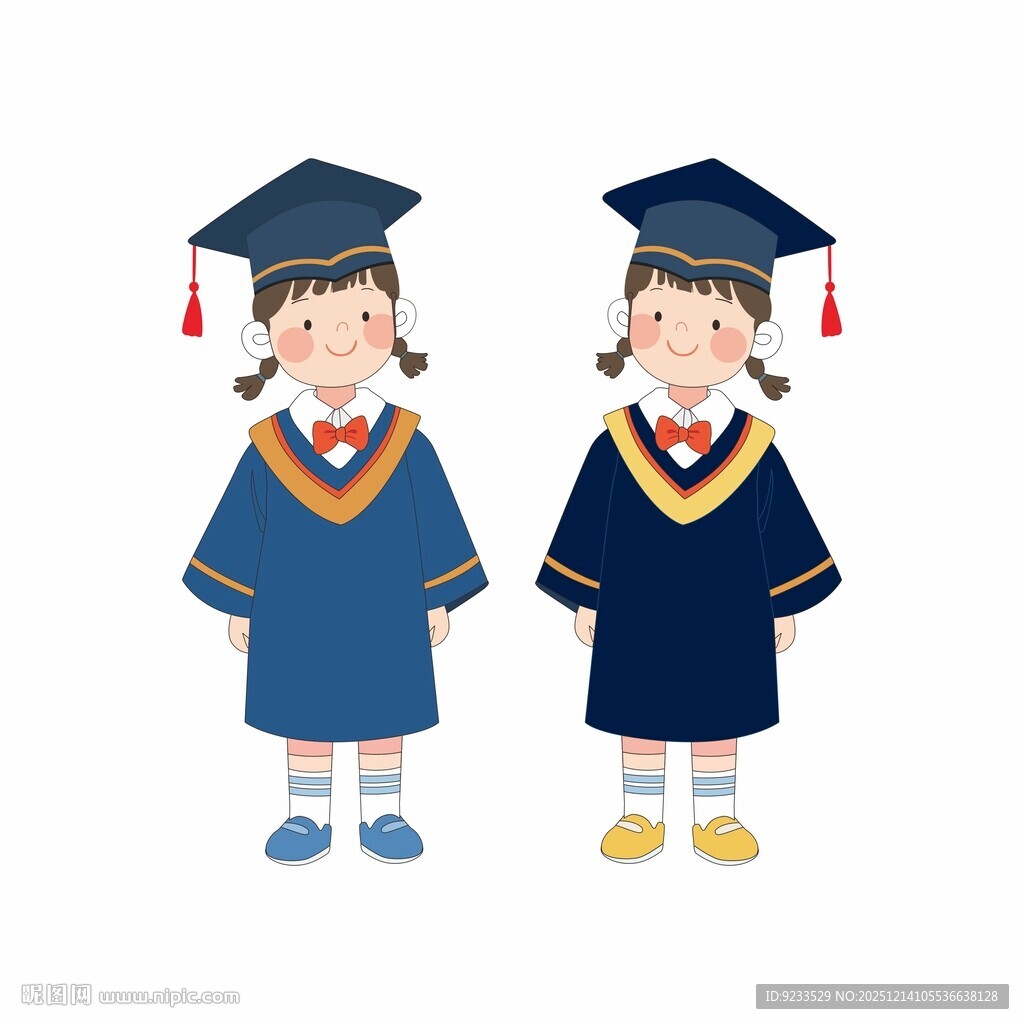 卡通幼儿园小朋友毕业照