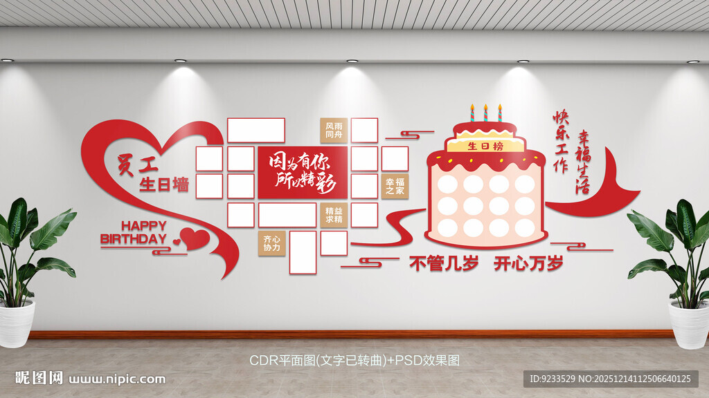 员工生日照片墙