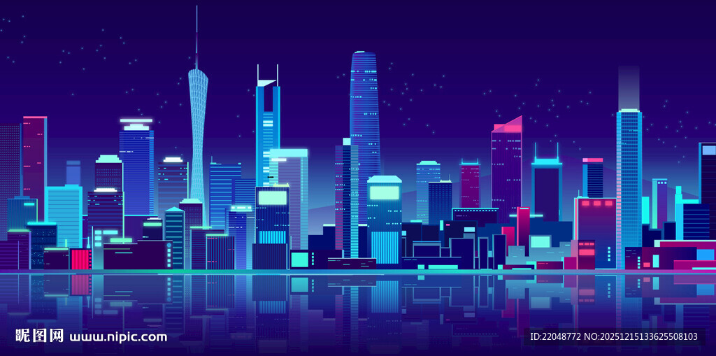 广州绚丽都市夜景