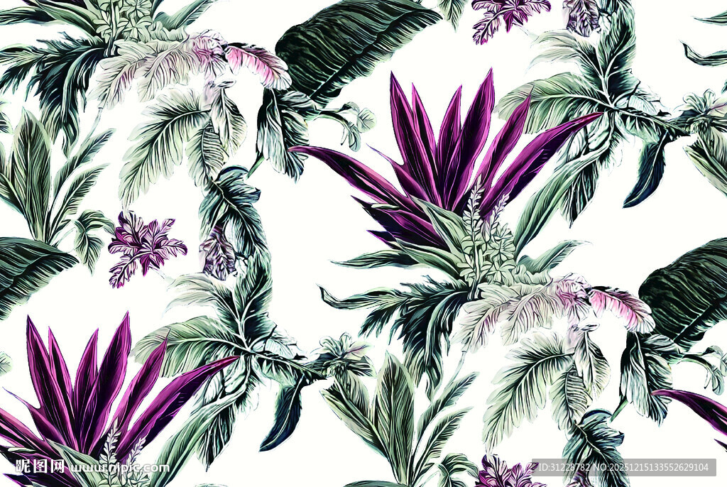 热带植物花卉图案设计