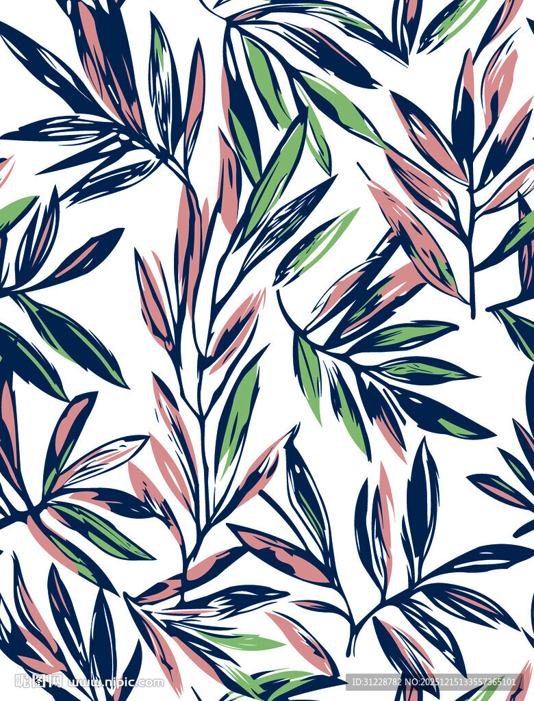 植物叶片图案的精美花纹