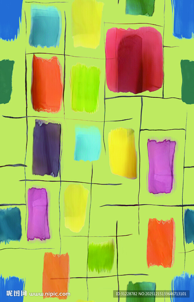 多彩方块抽象图案背景