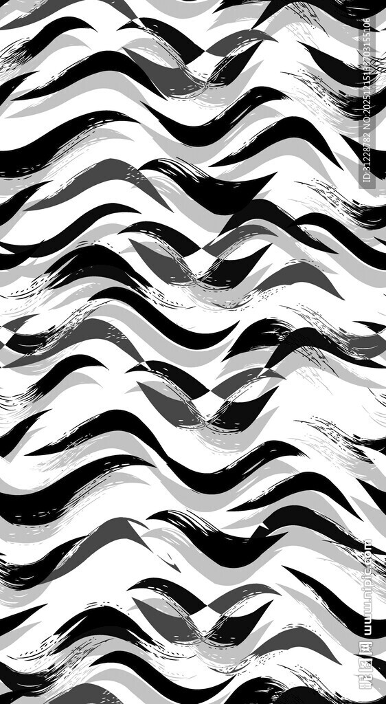 黑白波浪纹理图案