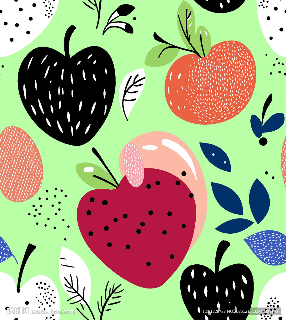 清新水果图案插画