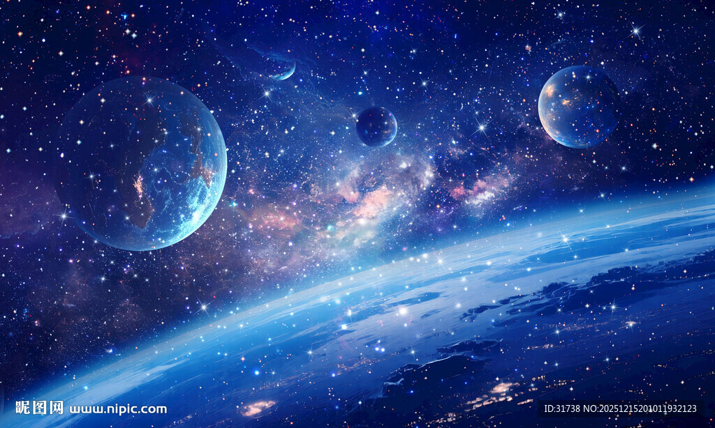 太空星球星空背景图