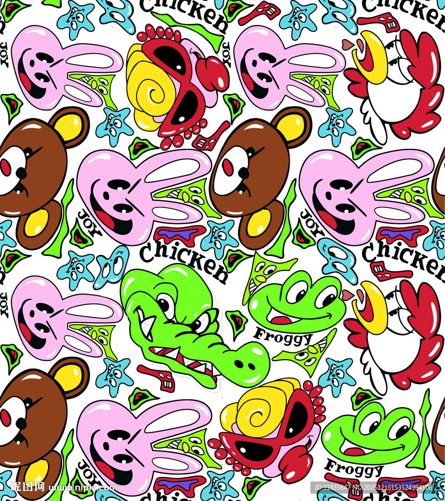 卡通动物图案背景