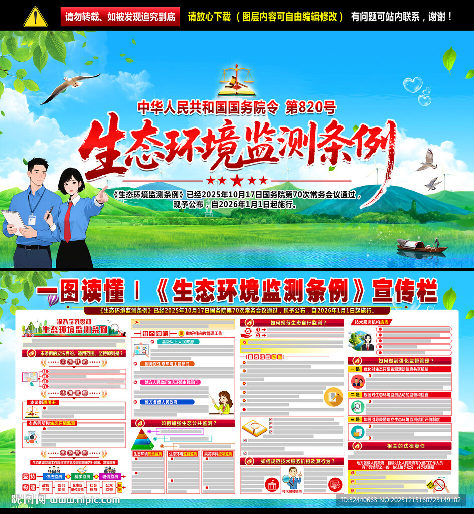 生态环境监测条例展板