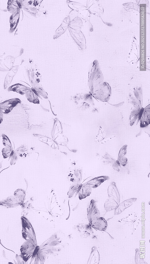 梦幻紫色蝴蝶图案背景
