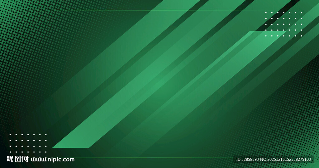 绿色科技风几何线条背景