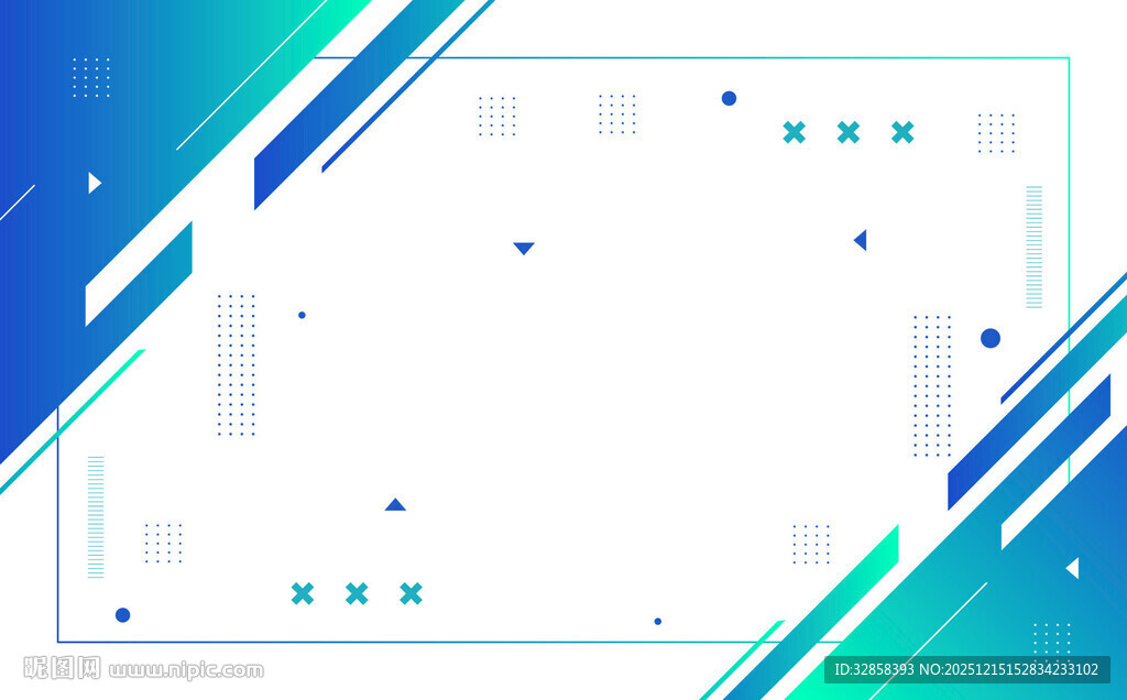 蓝绿几何线条简约背景图