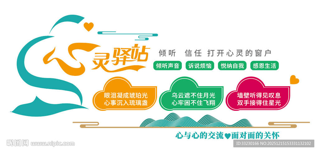 心理驿站文化墙设计心理文化角