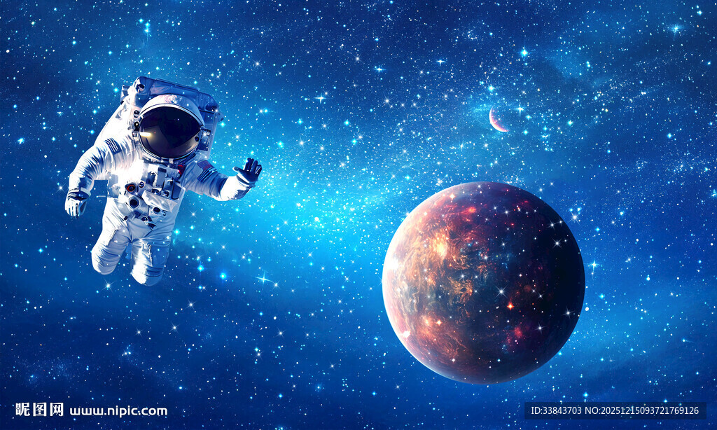 宇航员星空背景图