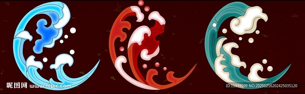中式圆弧浪花