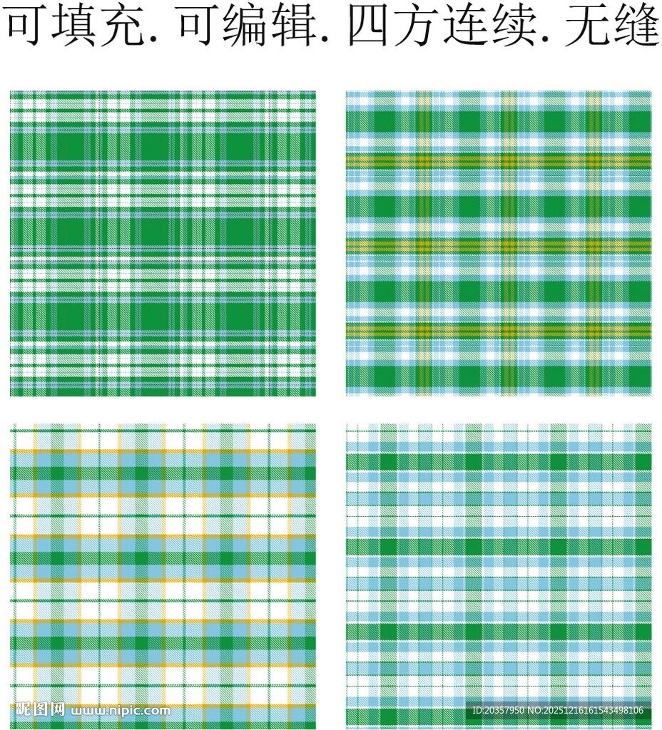 绿色格子图案   春夏格子面料