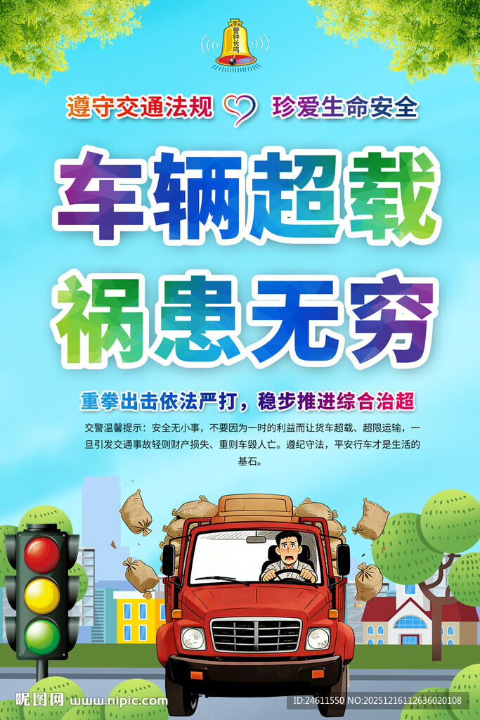 车辆超载危害宣传海报