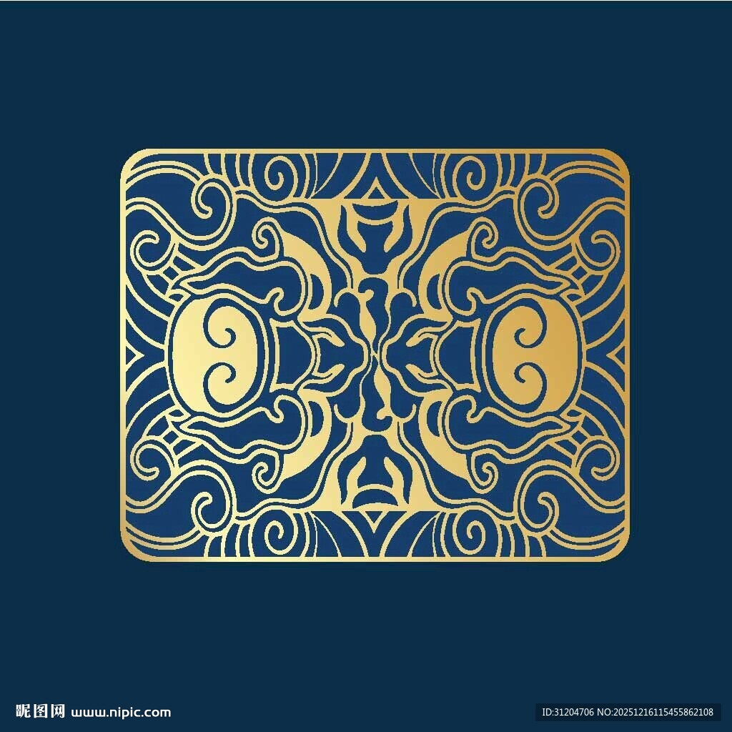 复古金色花纹装饰图案