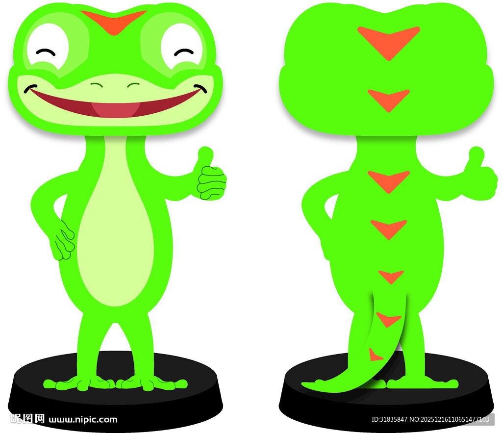 绿色卡通蜥蜴玩偶展示