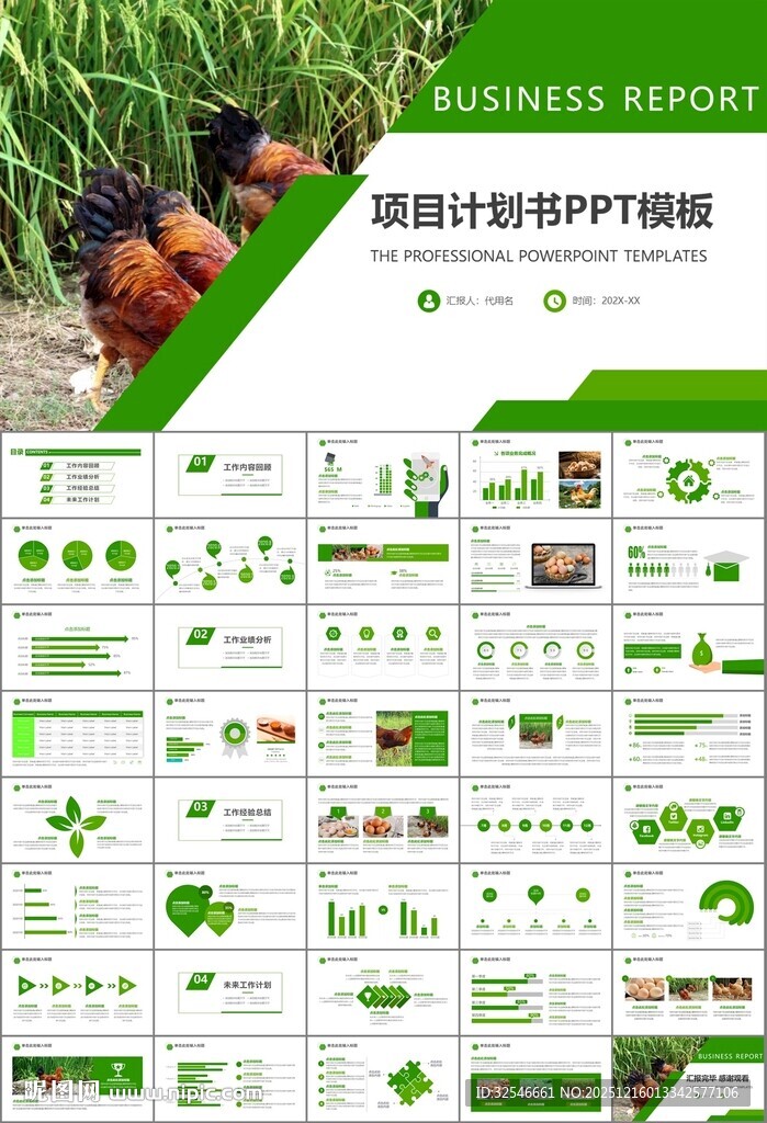 绿色生态农家鸡舍家禽养殖PPT